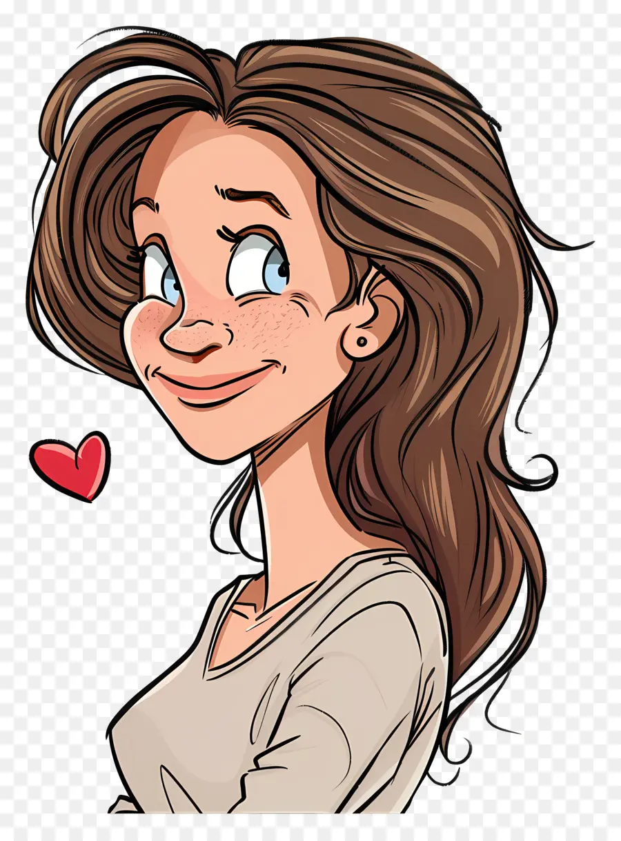 Mulher Sorridente，Menina Dos Desenhos Animados PNG