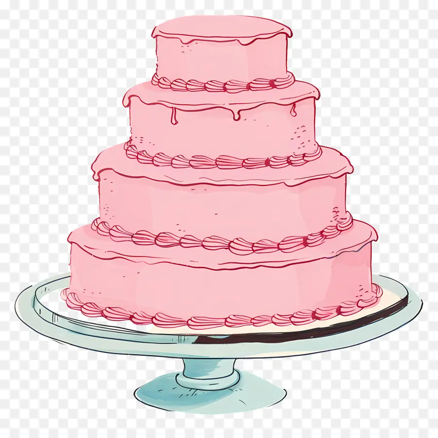 Bolo Cor De Rosa，Bolo De Casamento Rosa PNG