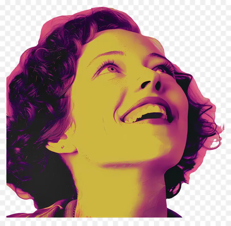 Fêmea Sorrindo，Cabelos Cacheados PNG