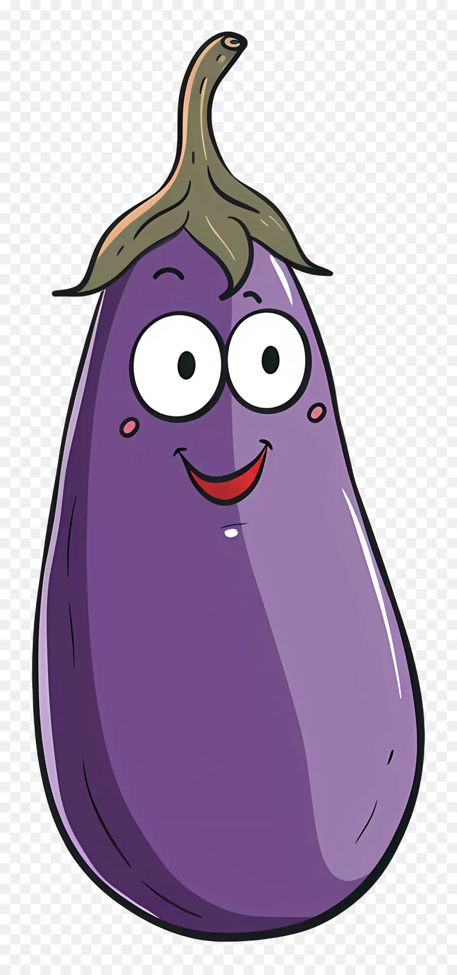 Cartoon Berinjela，Vegetal Sorridente PNG