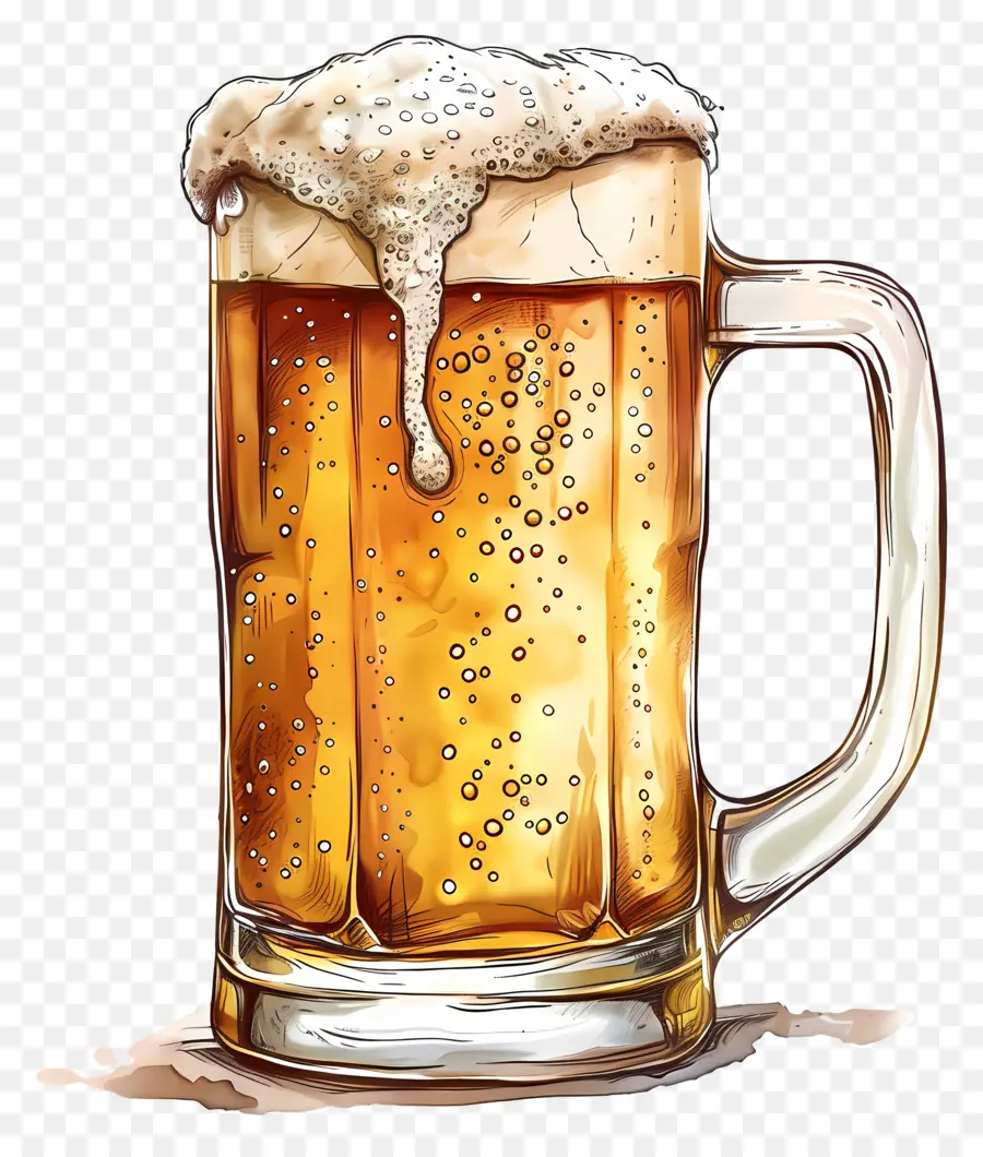 Cerveja，Caneca De Vidro PNG