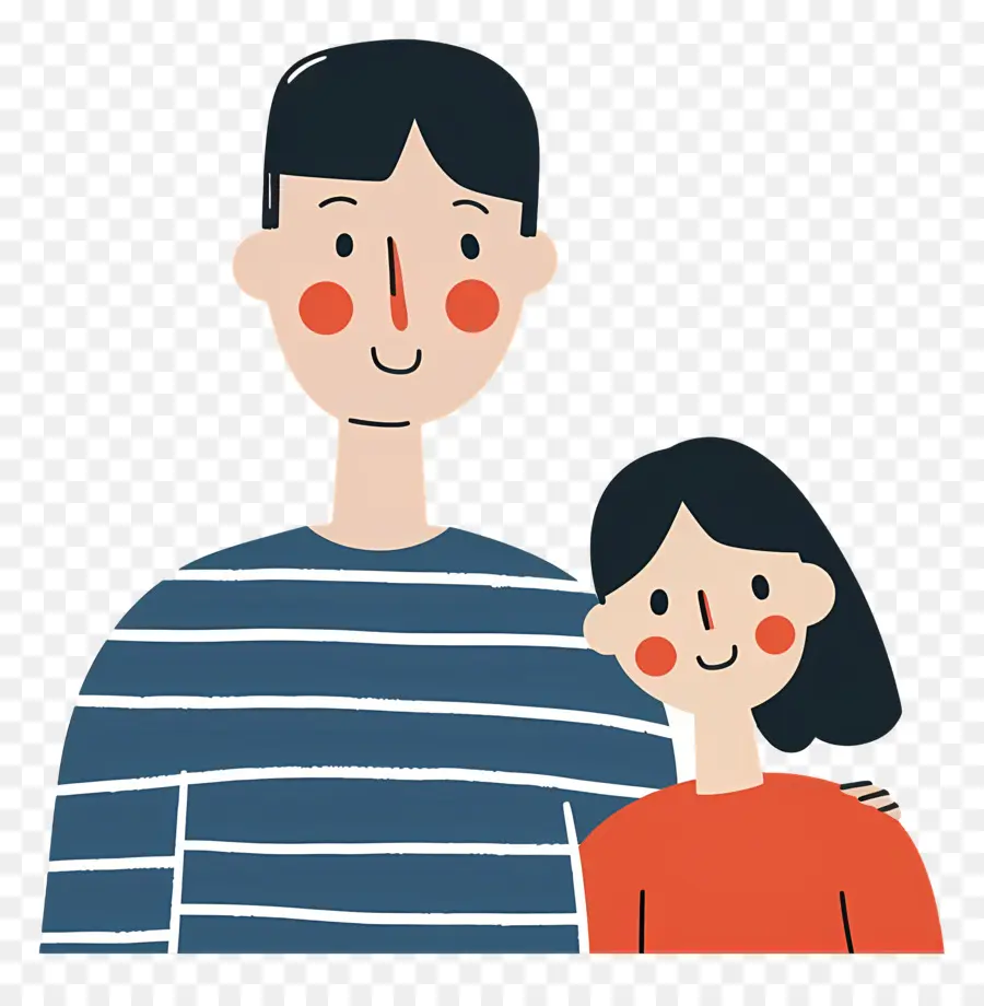 Cartoon Pais，Casal Sorridente PNG