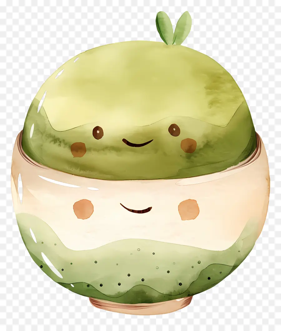 Pudim De Kawaii，Bonga De Tea Verde Cotura PNG