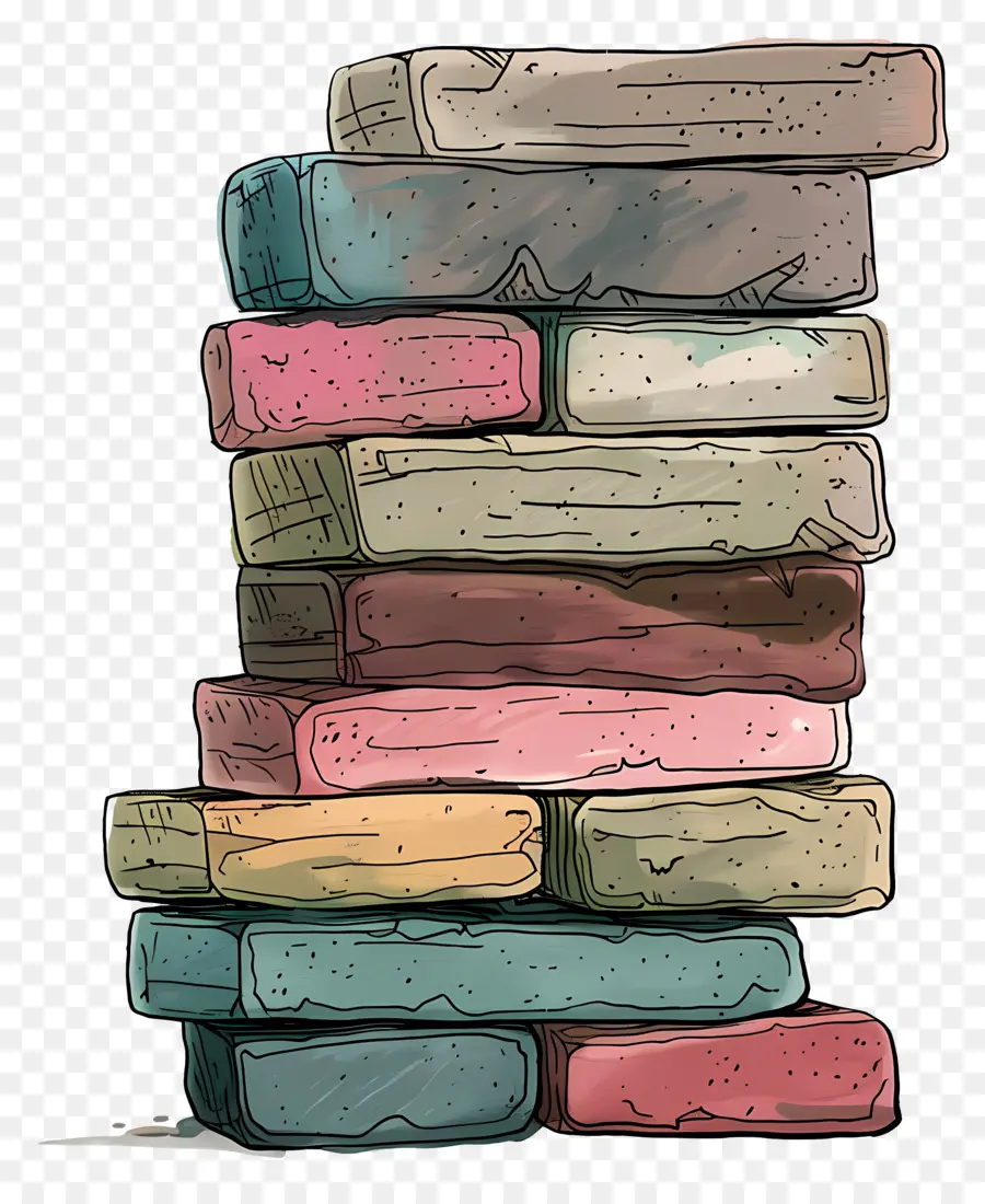 Pilha De Tijolos，Livros Coloridos PNG