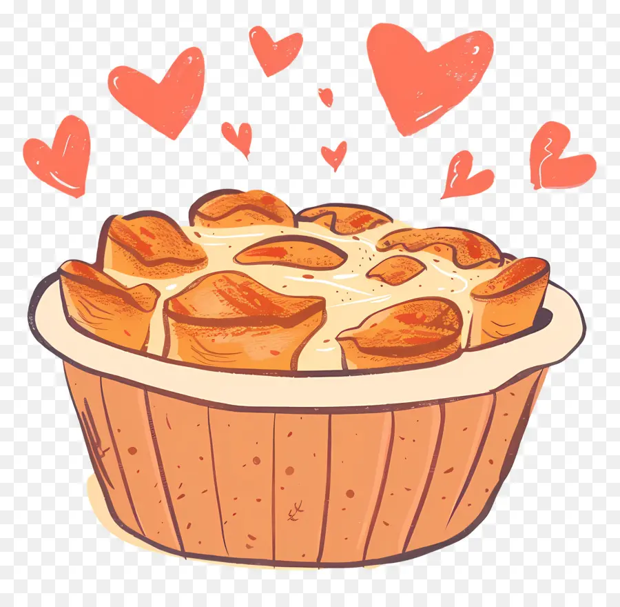 Pudim De Pão，Heartshaped Bolo PNG