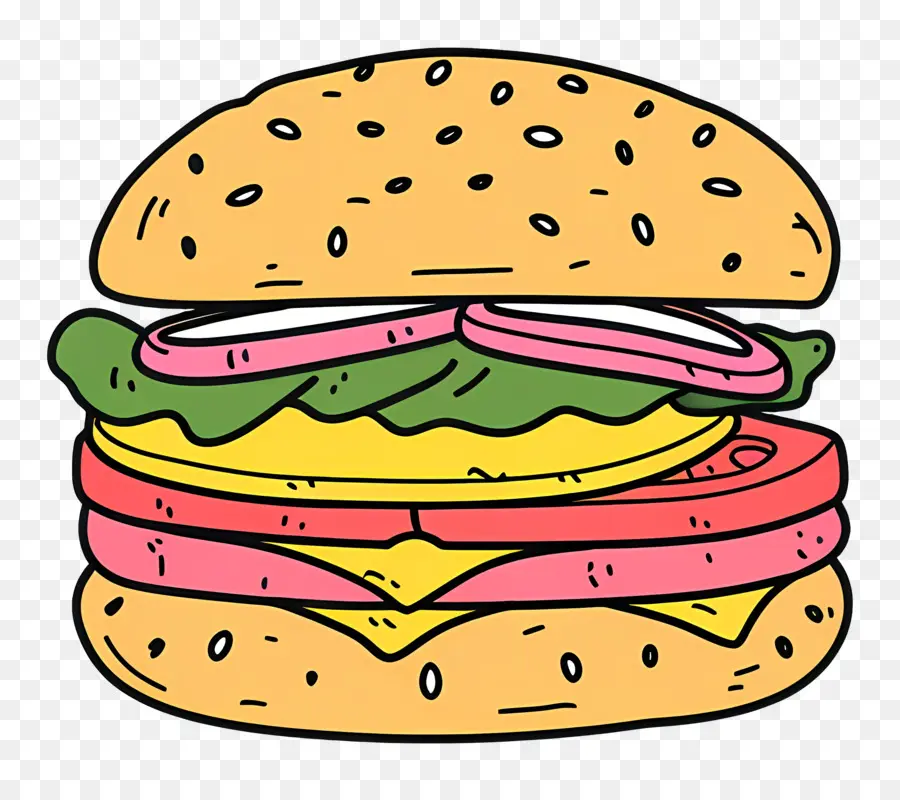 Doodle Burger，Hamburger PNG