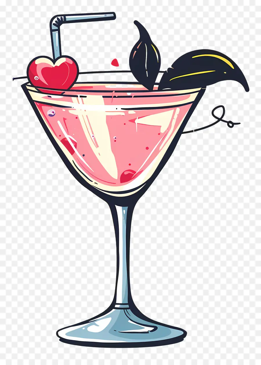 Desenho Animado Cocktail，Cor De Rosa Cocktail PNG