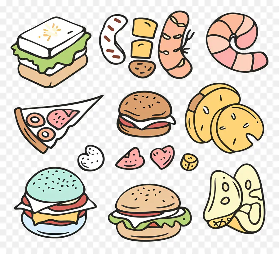 Doodle De Alimentos，Alimentos PNG