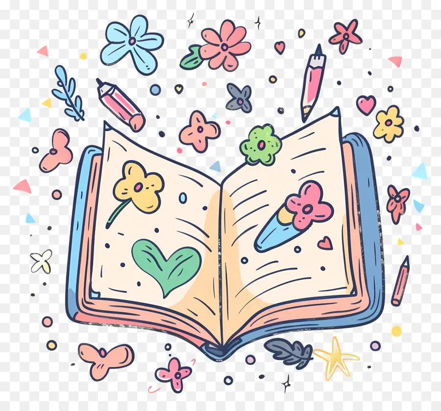 Doodle Livro，Material Escolar PNG