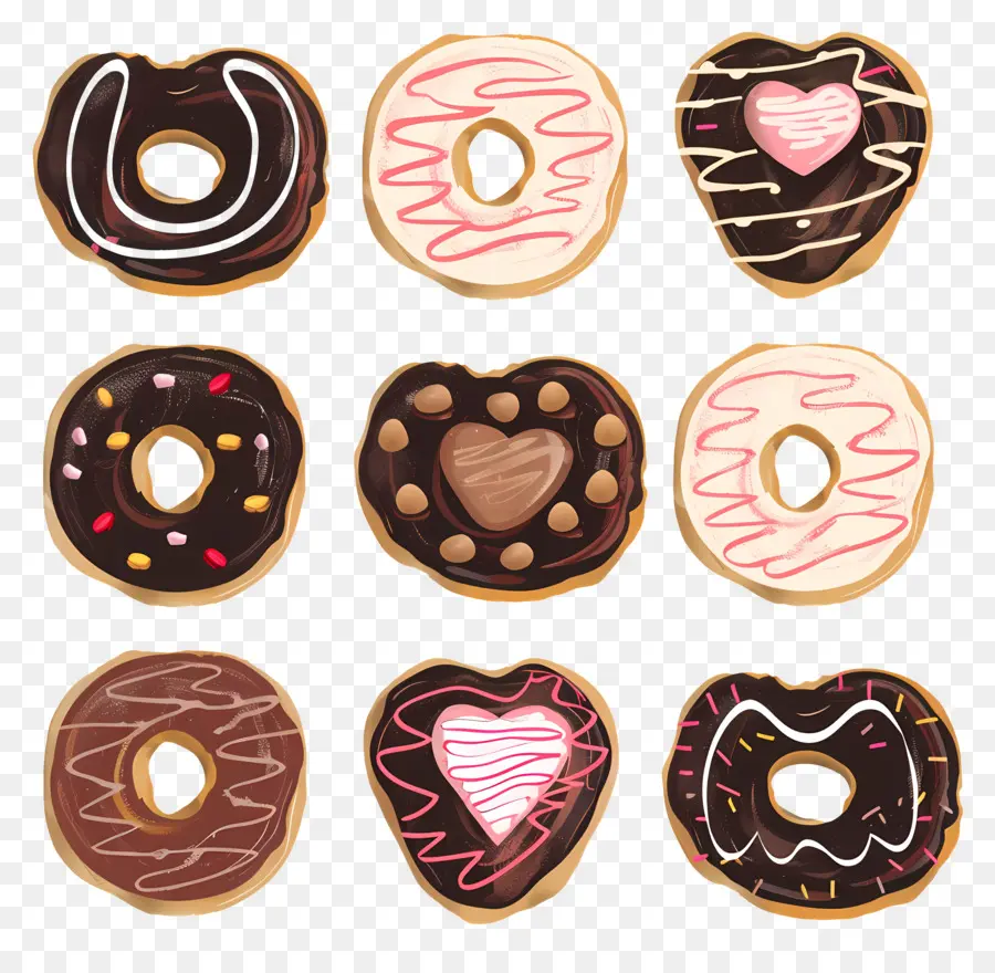 Donuts De Chocolate，Doughnuts PNG