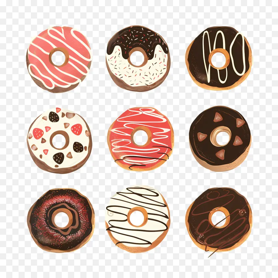 Donuts De Chocolate，Doughnuts PNG