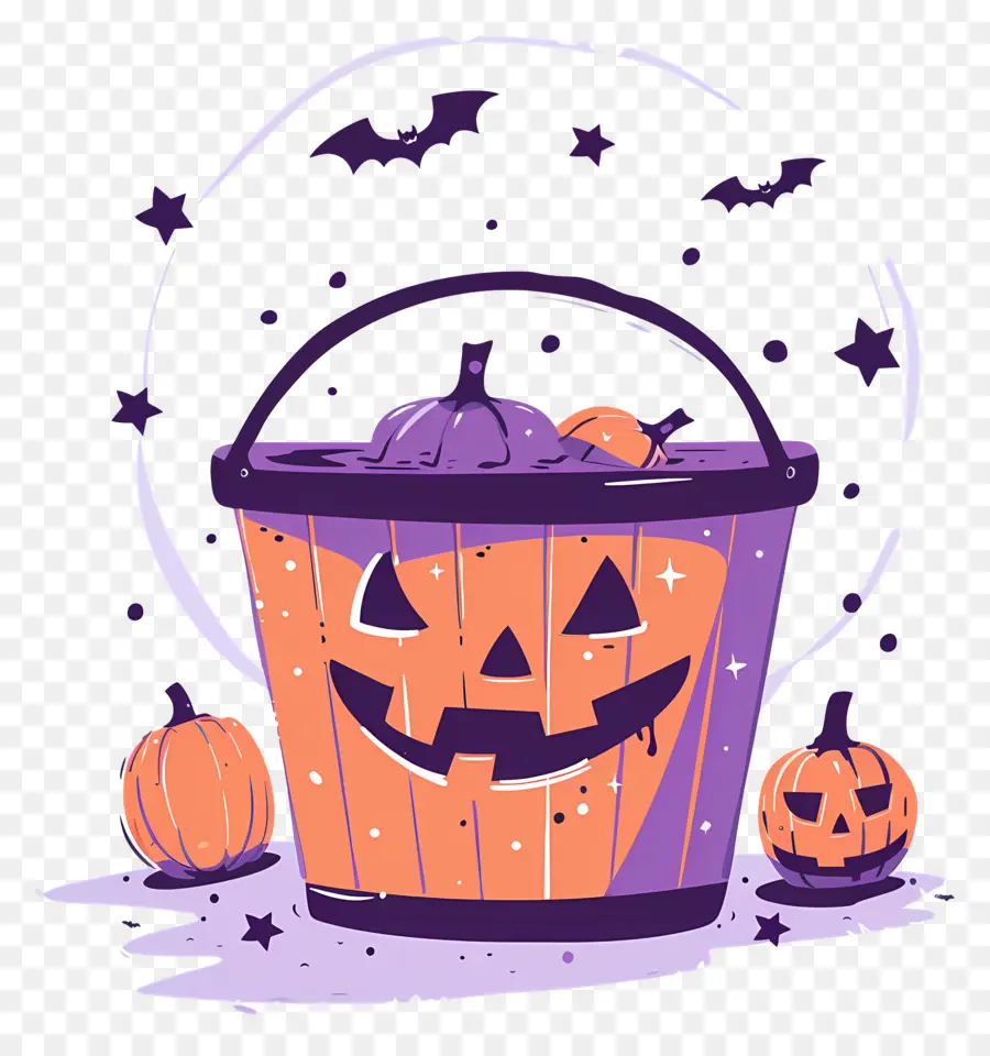 Balde De Halloween，Balde De Abóbora PNG