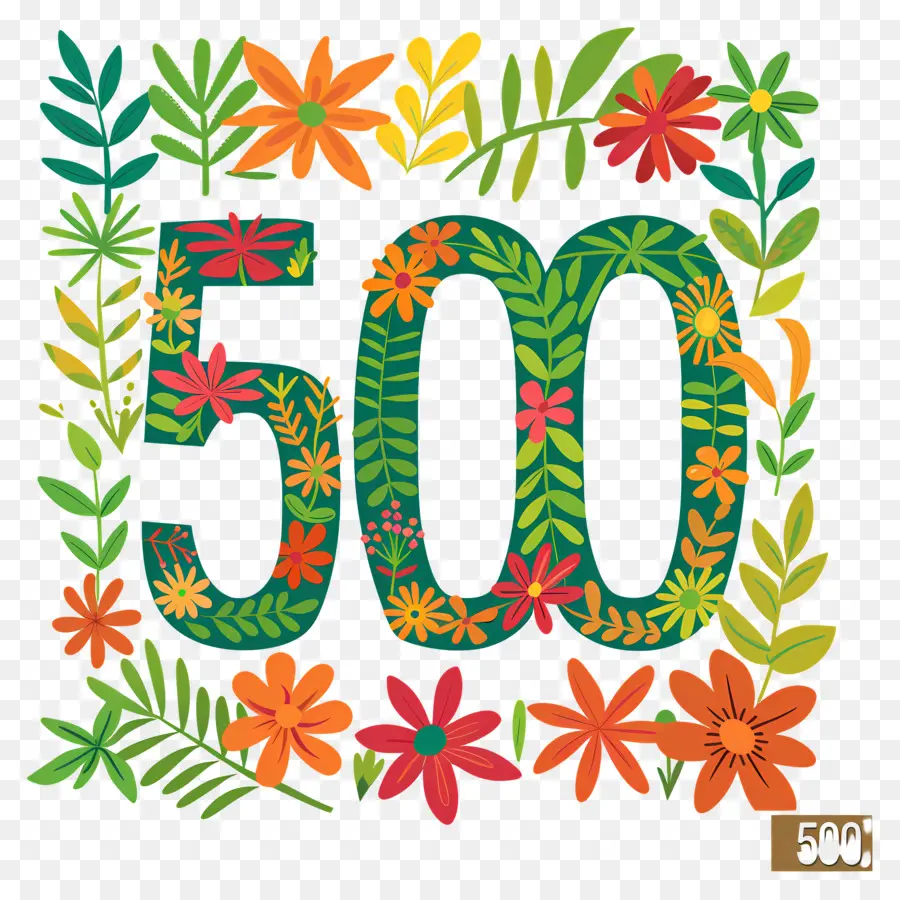 Número 500，Flores PNG