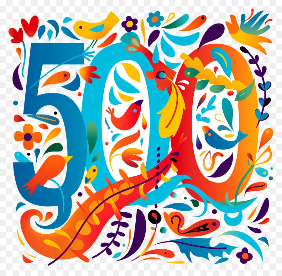 Número 500，Projeto Ornamental PNG