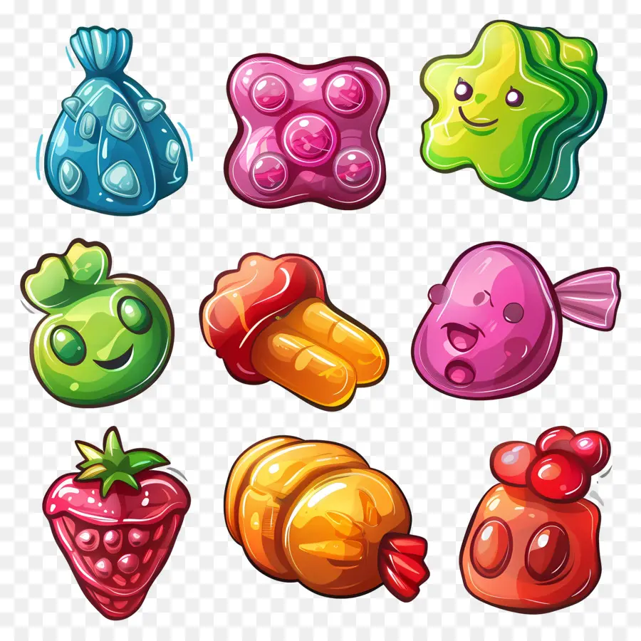 Doces De Goma，Doces Coloridos PNG