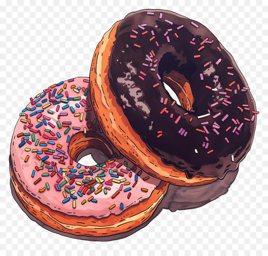 Donuts De Chocolate，Donuts PNG