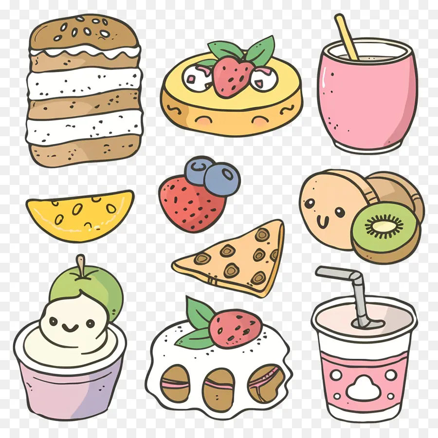 Doodle De Alimentos，Sobremesas PNG