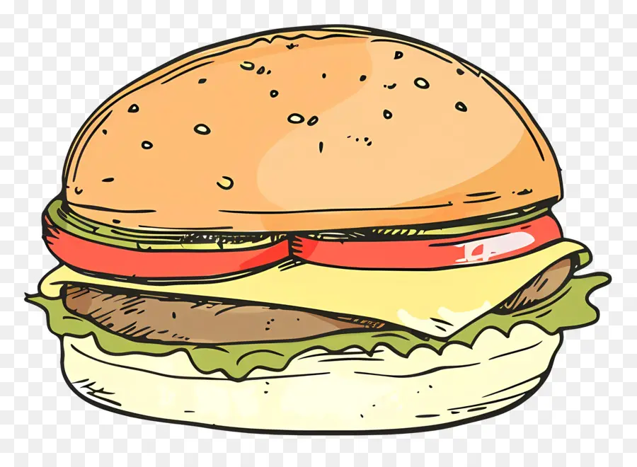 Doodle Burger，Hamburger PNG