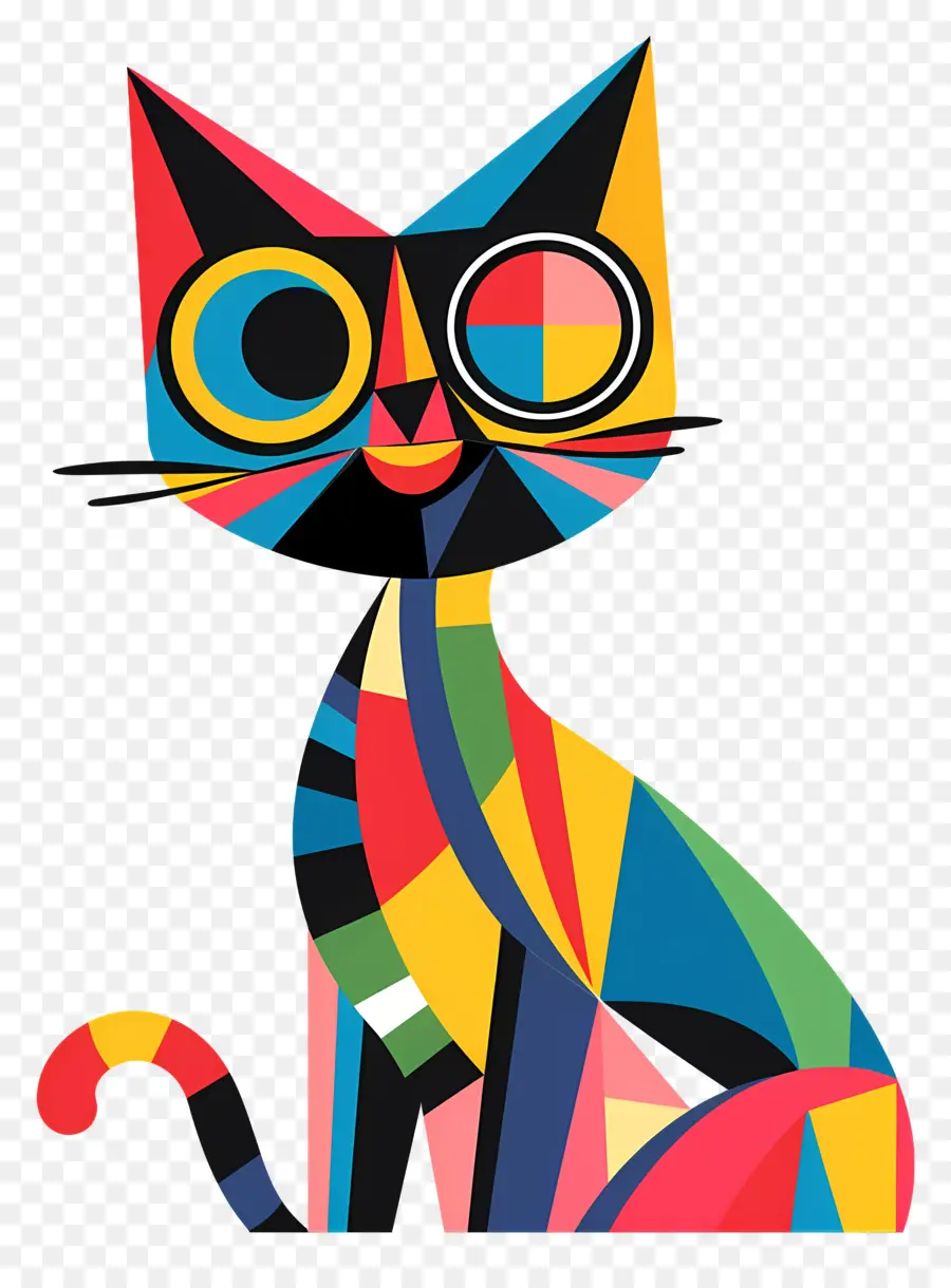 Gato Dos Desenhos Animados，Padrões Geométricos PNG