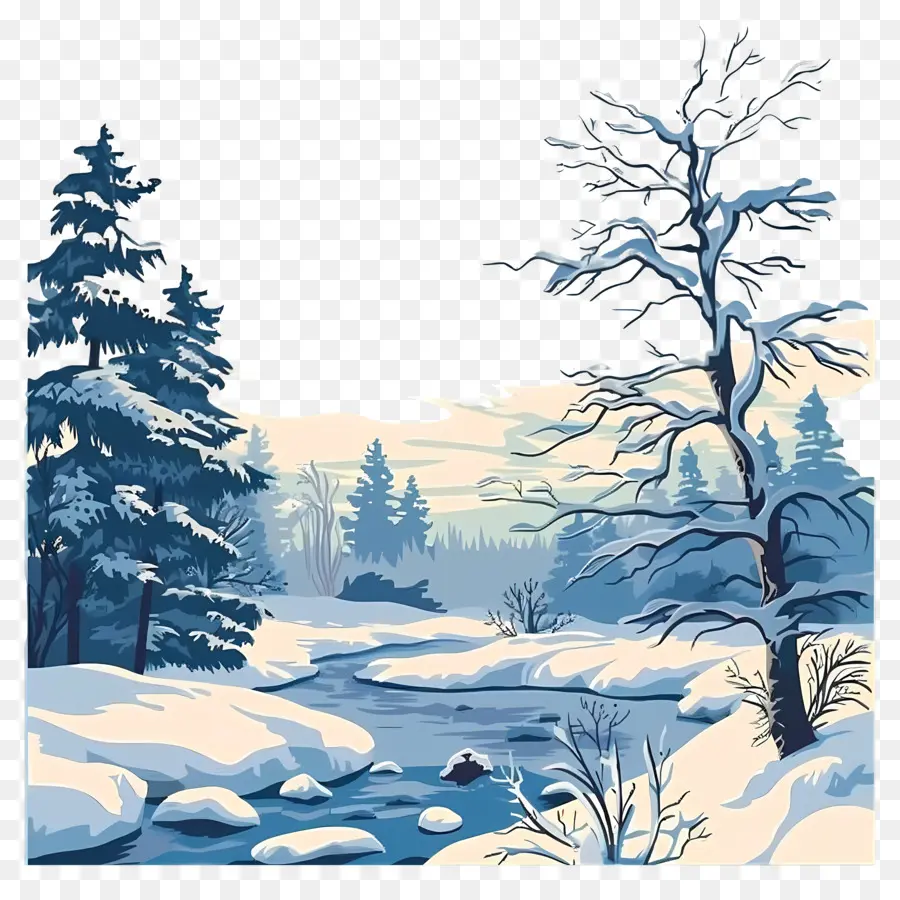 Paisagem De Inverno，Paisagem Nevada PNG