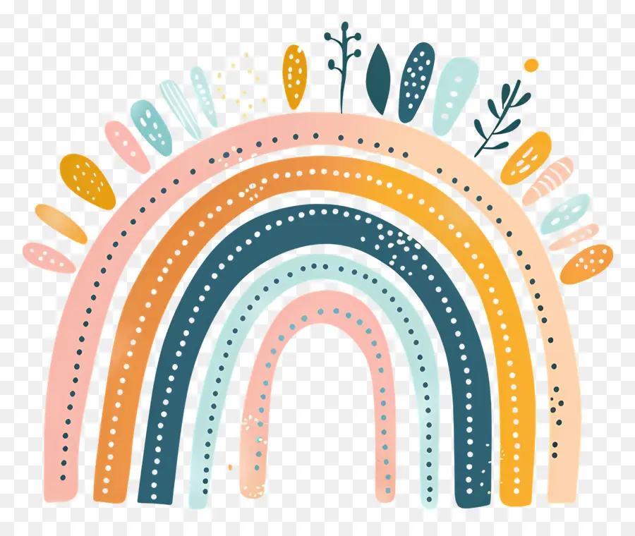 Doodle Rainbow，Arco íris PNG