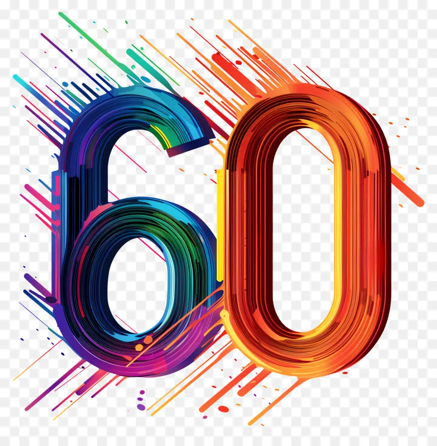 Número 60，Aniversário De 60 Anos PNG