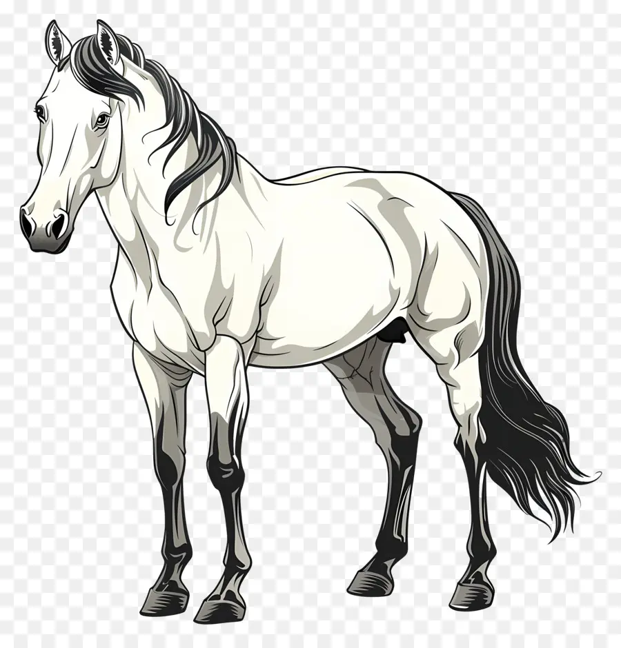 Cavalo De Desenho Animado，Cavalo Branco PNG