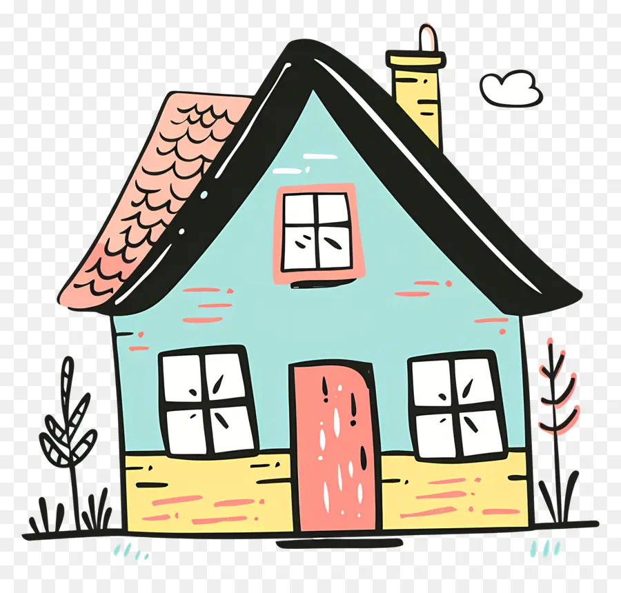 Doodle House，Casa Branca Pequena PNG