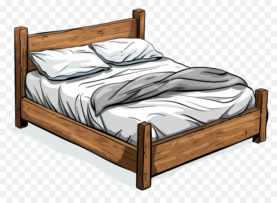 Caricatura De Casal，Quadro De Cama De Madeira PNG