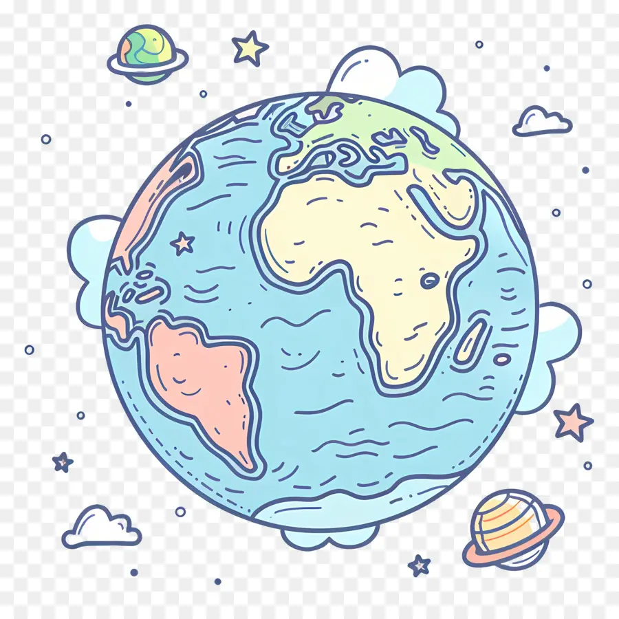 Doodle Earth，Planeta PNG