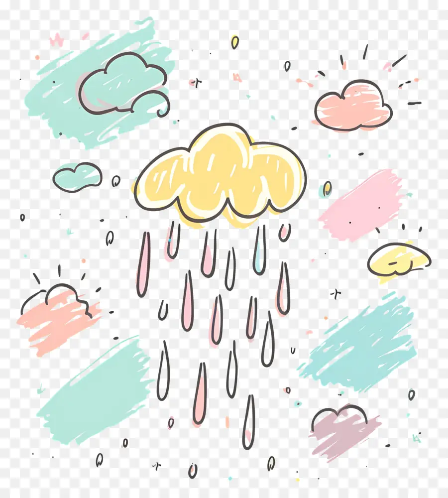 Rain Doodle，Gotas De Chuva PNG