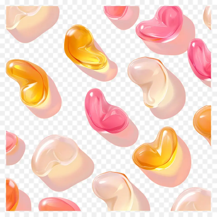 Gomas，Jelly Hearts Pattern PNG