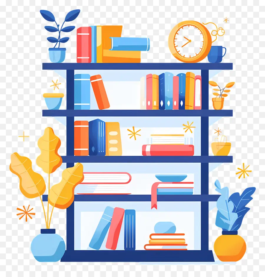 Bookshelf，Vasos De Plantas PNG