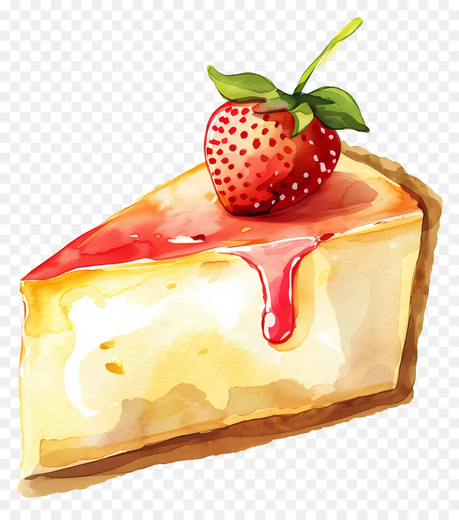 Cheesecake，Pintura Em Aquarela PNG