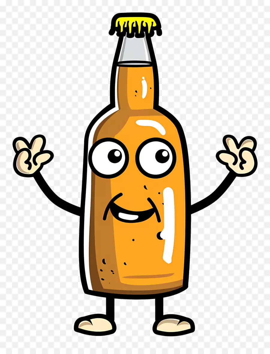 Cartoon Cerveja，Garrafa De Cerveja De Desenho Animado PNG