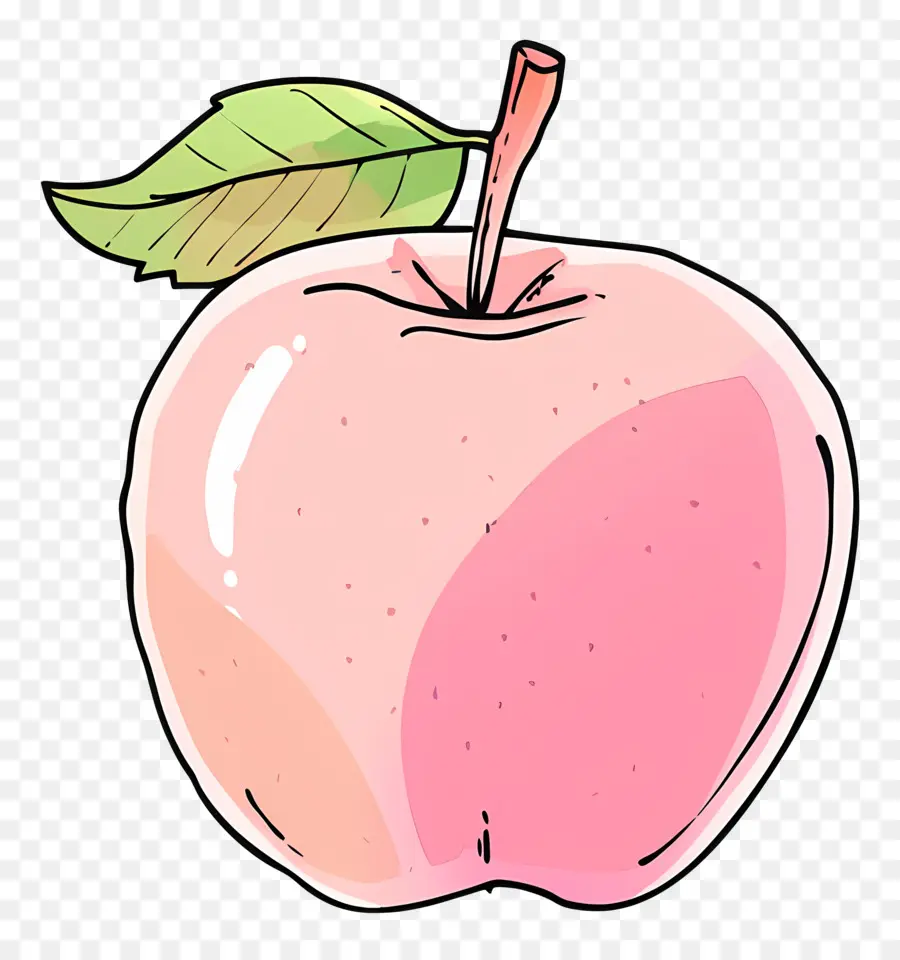 Doodle Apple，Cor De Rosa Apple PNG