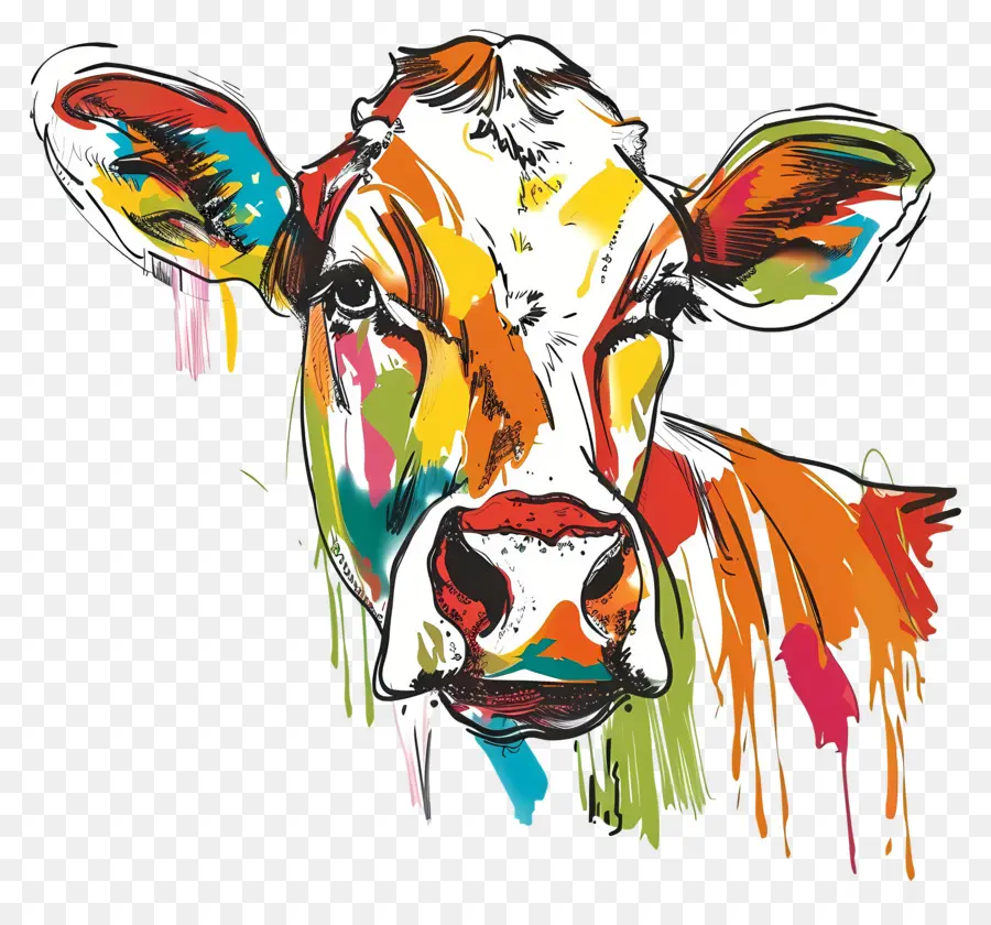 Cow，Pintura Respingos PNG