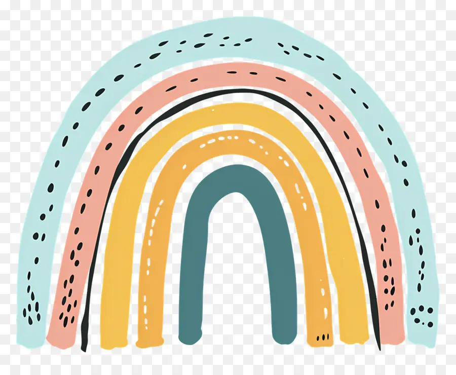 Doodle Rainbow，Arco íris PNG