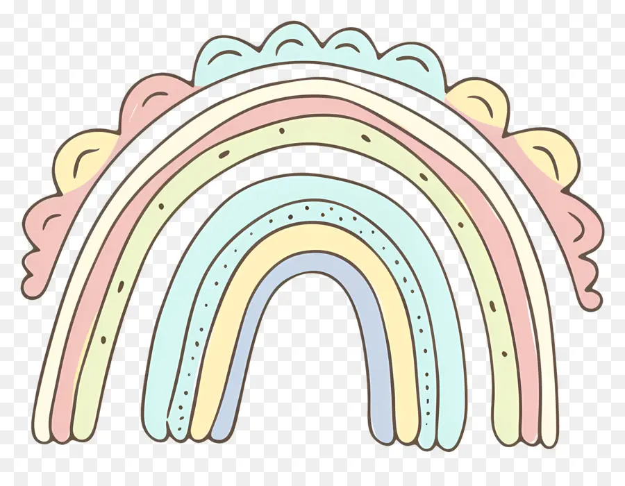 Doodle Rainbow，Arco íris PNG