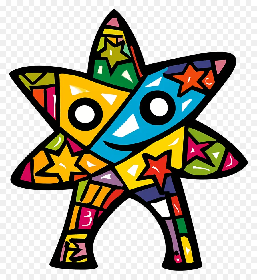 Estrela Dos Desenhos Animados，Estrela Colorida PNG