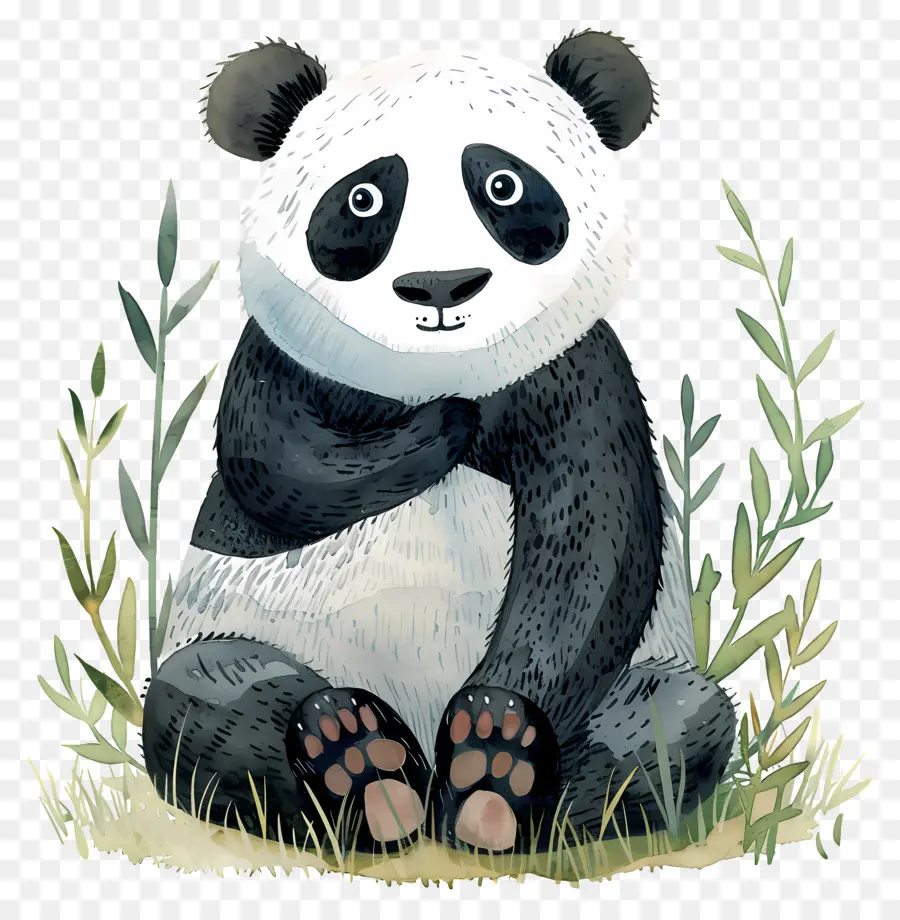 Dos Desenhos Animados Do Panda，Ilustração Em Aquarela PNG