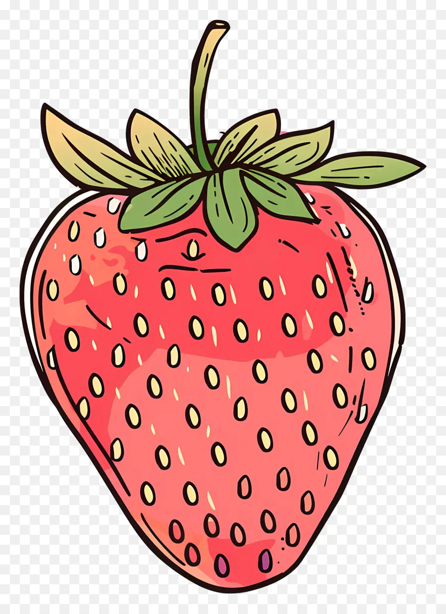 Doodle Strawberry，Morango PNG