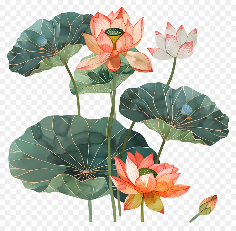 Flor De Lótus，Flores De Lótus PNG