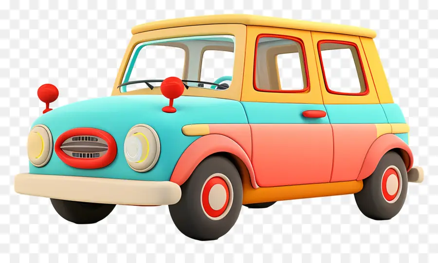 Cartoon Carro，Veículo Colorido PNG