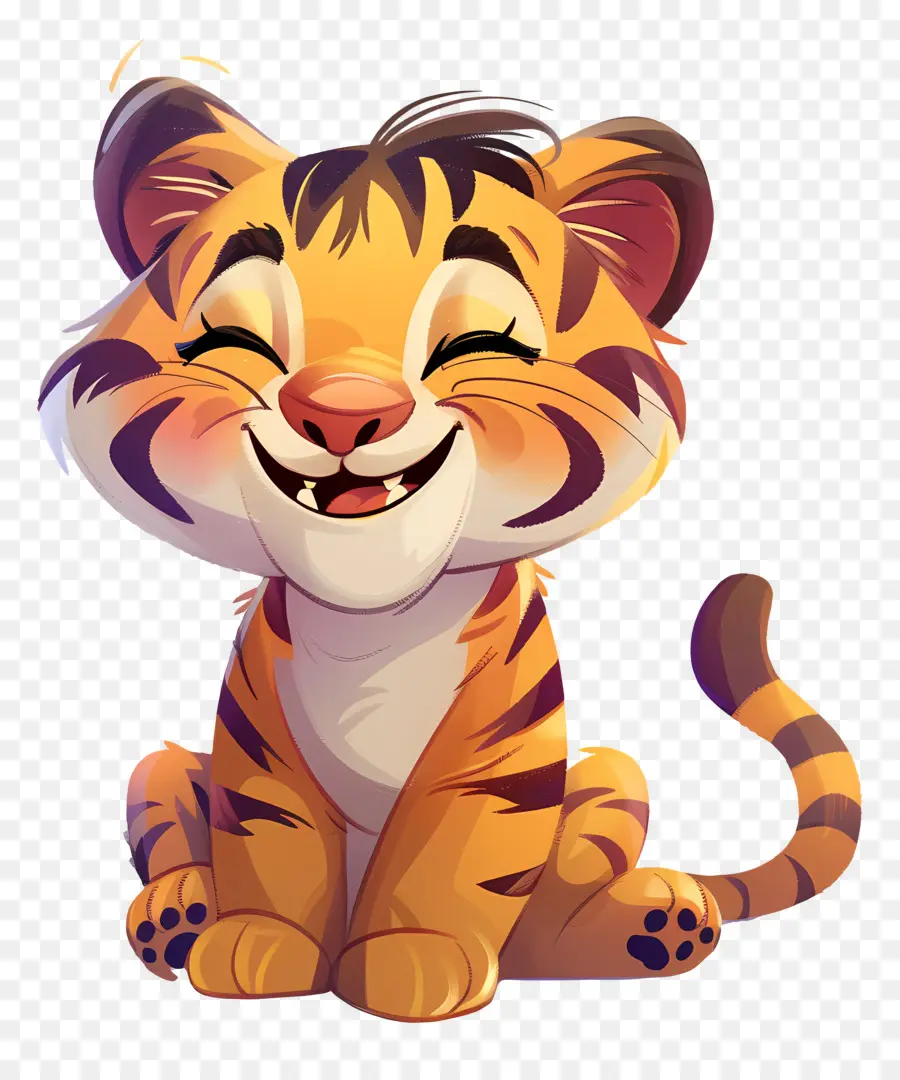 Cartoon Tigre，Tigre Sorridente PNG