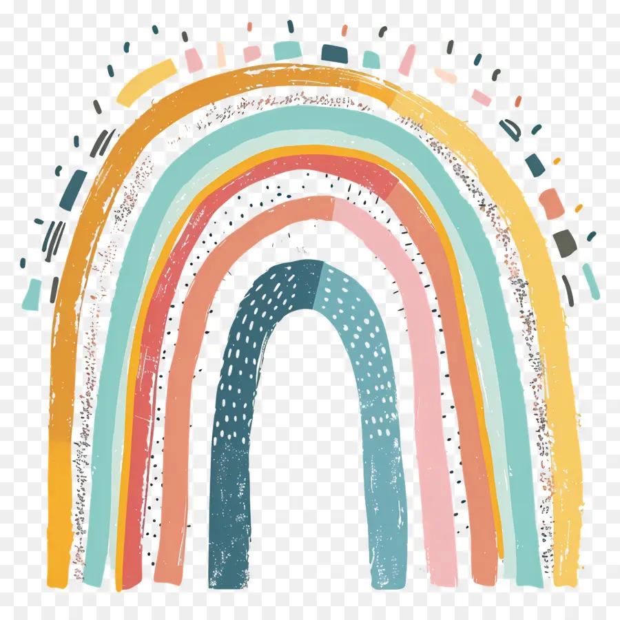 Doodle Rainbow，Arco íris PNG