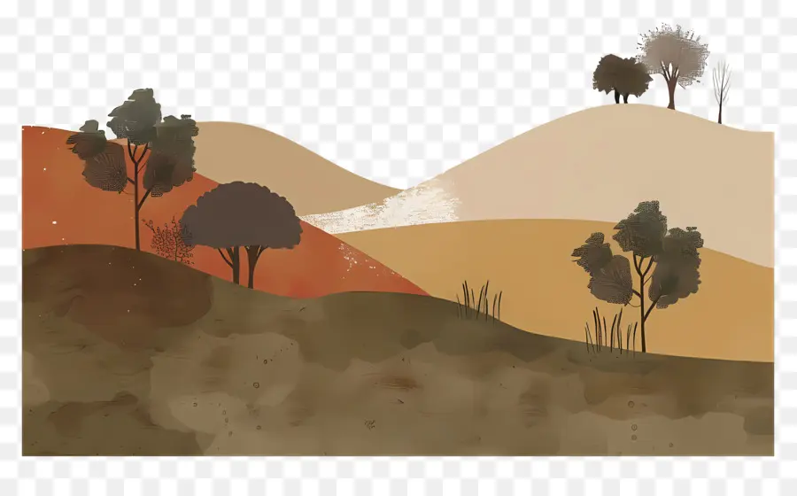 Paisagem De Bush，Pintura De Paisagem PNG