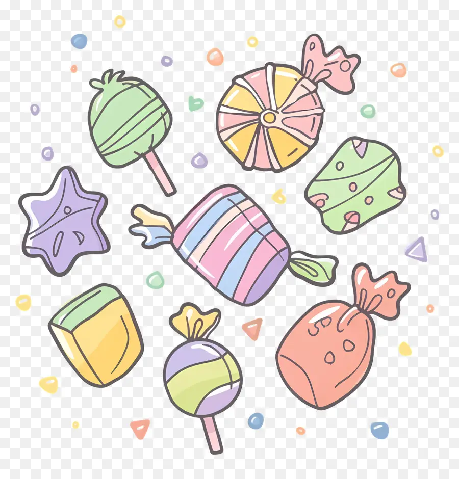 Doodle Candy，Bastões De Doces PNG