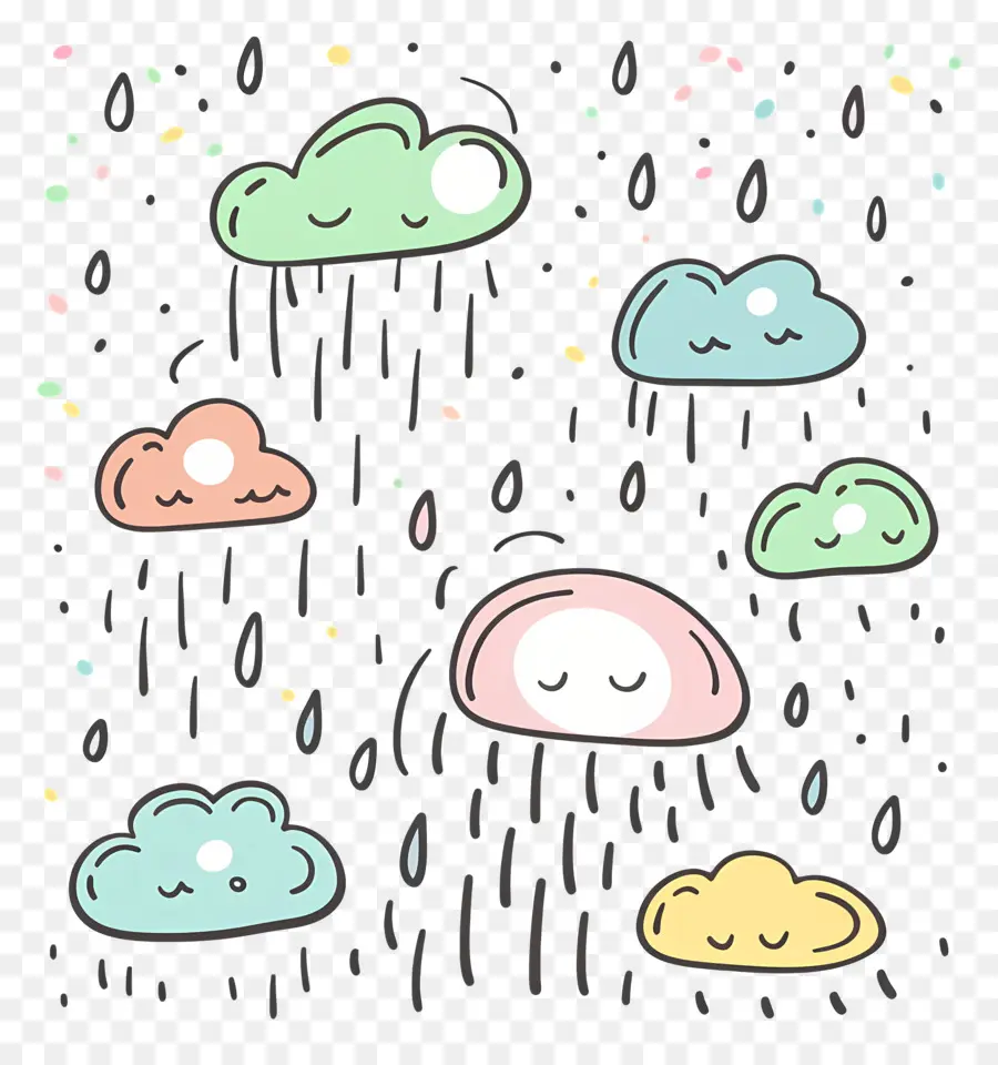 Rain Doodle，Bonito Nuvens PNG