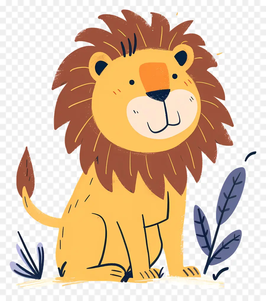 Doodle Lion，Desenho Animado Leão PNG